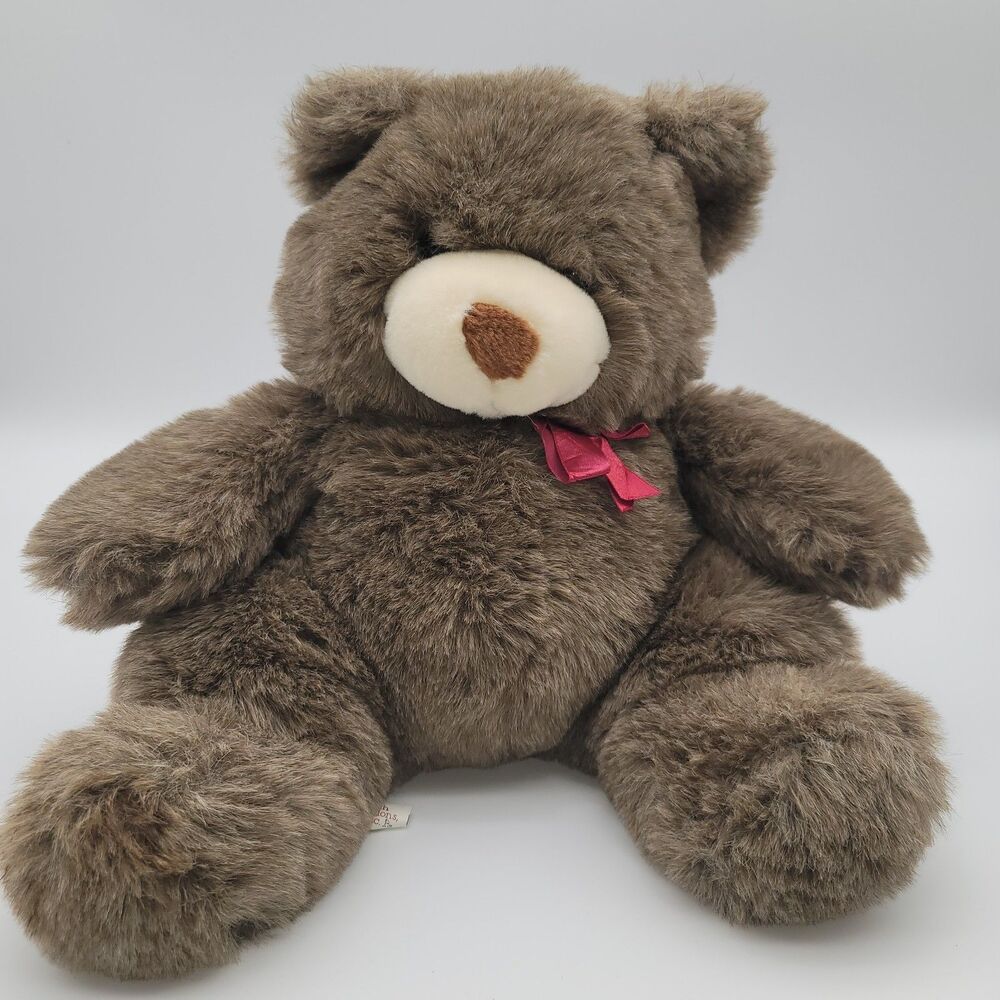 Plush Creations Inc Teddy Bear Plush Brown Fur Vintage 90s Stuffed Animal Toy